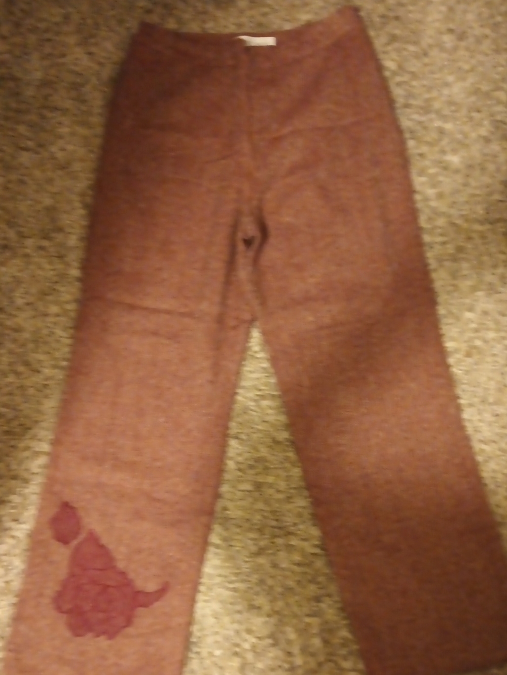 Jones Wear Vintage Burgundy Trousers With Floral Decals Size 8